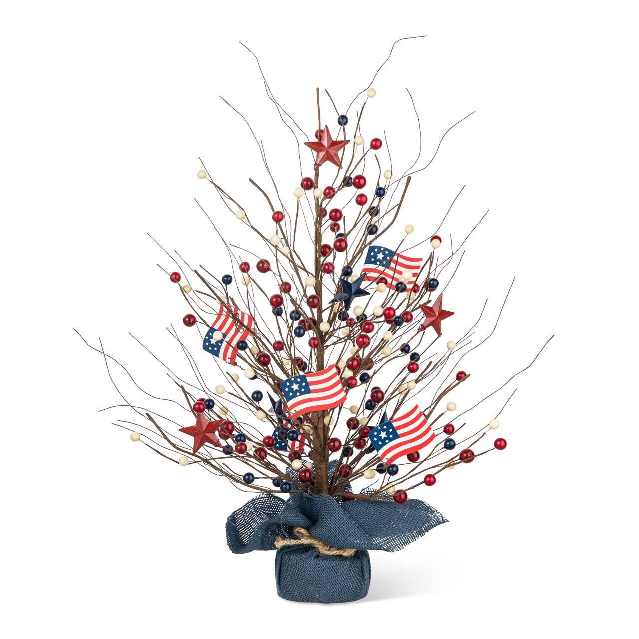 Glitzhome® 20" Patriotic America Berry Table Tree